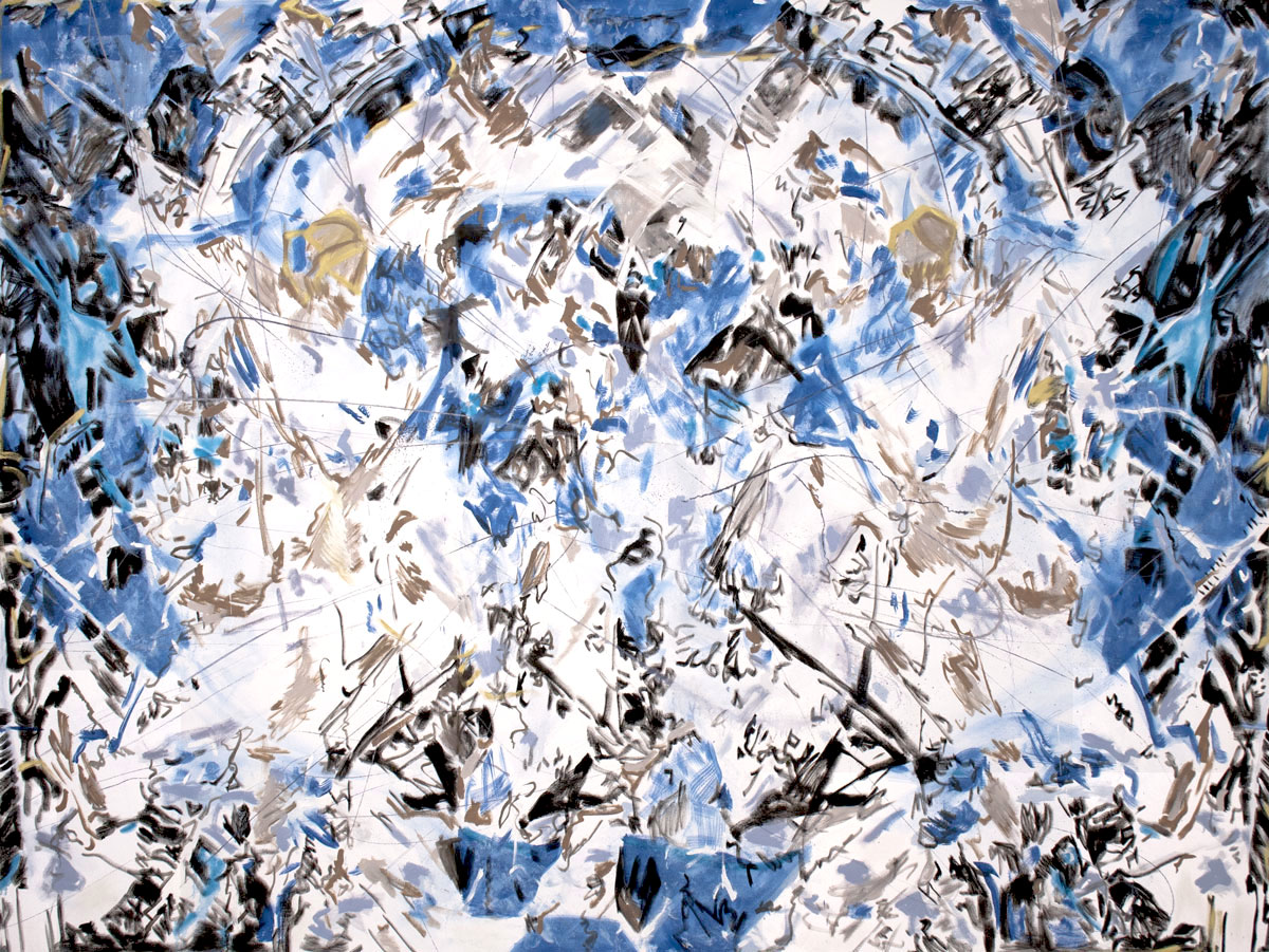 Olea Nova, Blue and Gold, 2015, oil on canvas